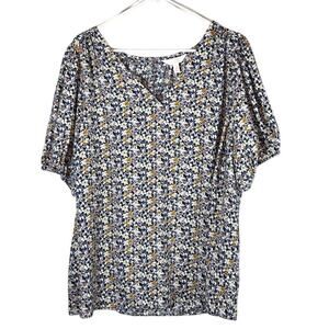 Lauren Conrad Women Plus Size 2X Floral Boho Peasant Short Sleeve